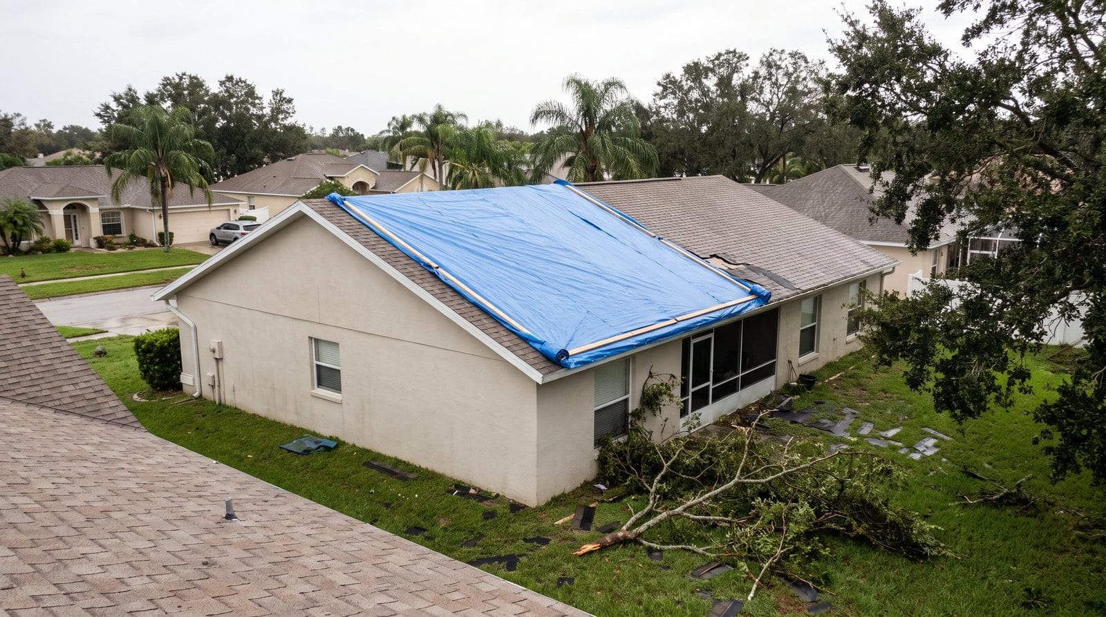 Emergency Roof Tarping in Tampa Bay: Cost, Insurance, and When a Tarp Is Not Enough