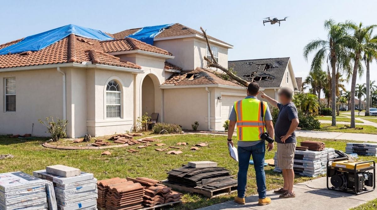 Storm and hurricane roof damage in Tampa Bay