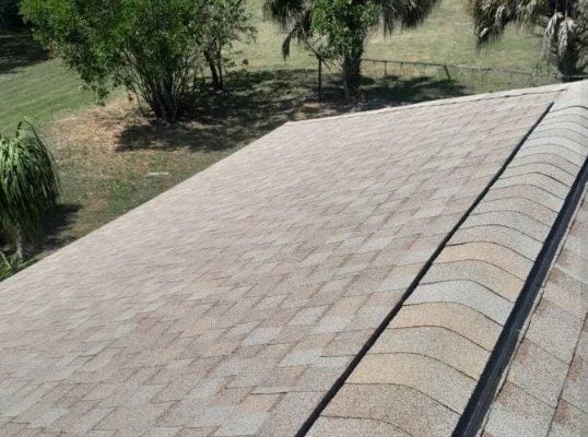 New shingle roof installation completed on a Palmetto, FL home