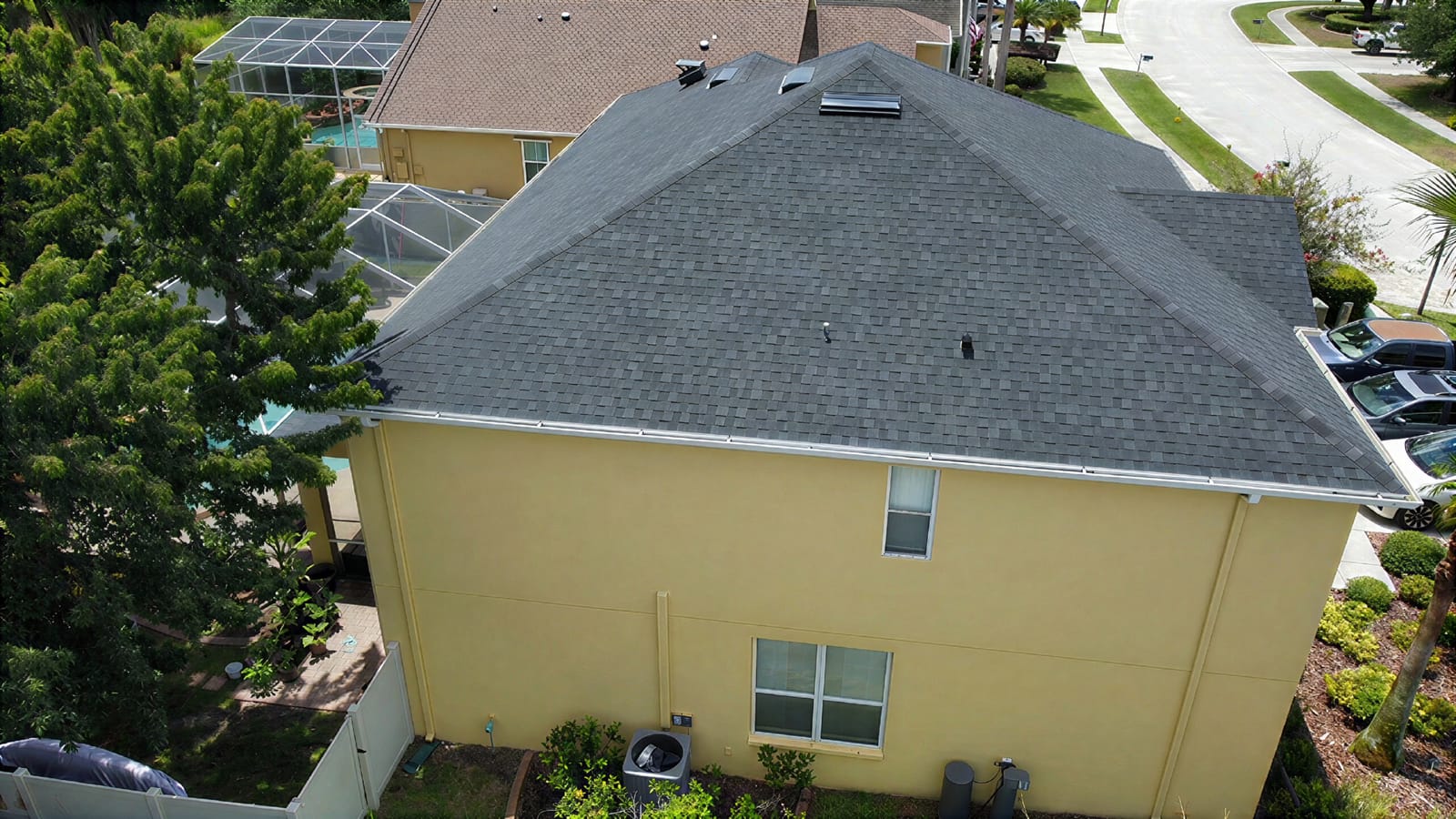 Repaired and restored shingle roof on a Tampa Bay home