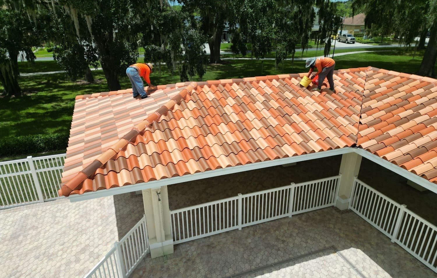 New clay tile roof on a Land O' Lakes, FL home installed by Integrity Roofing of Florida