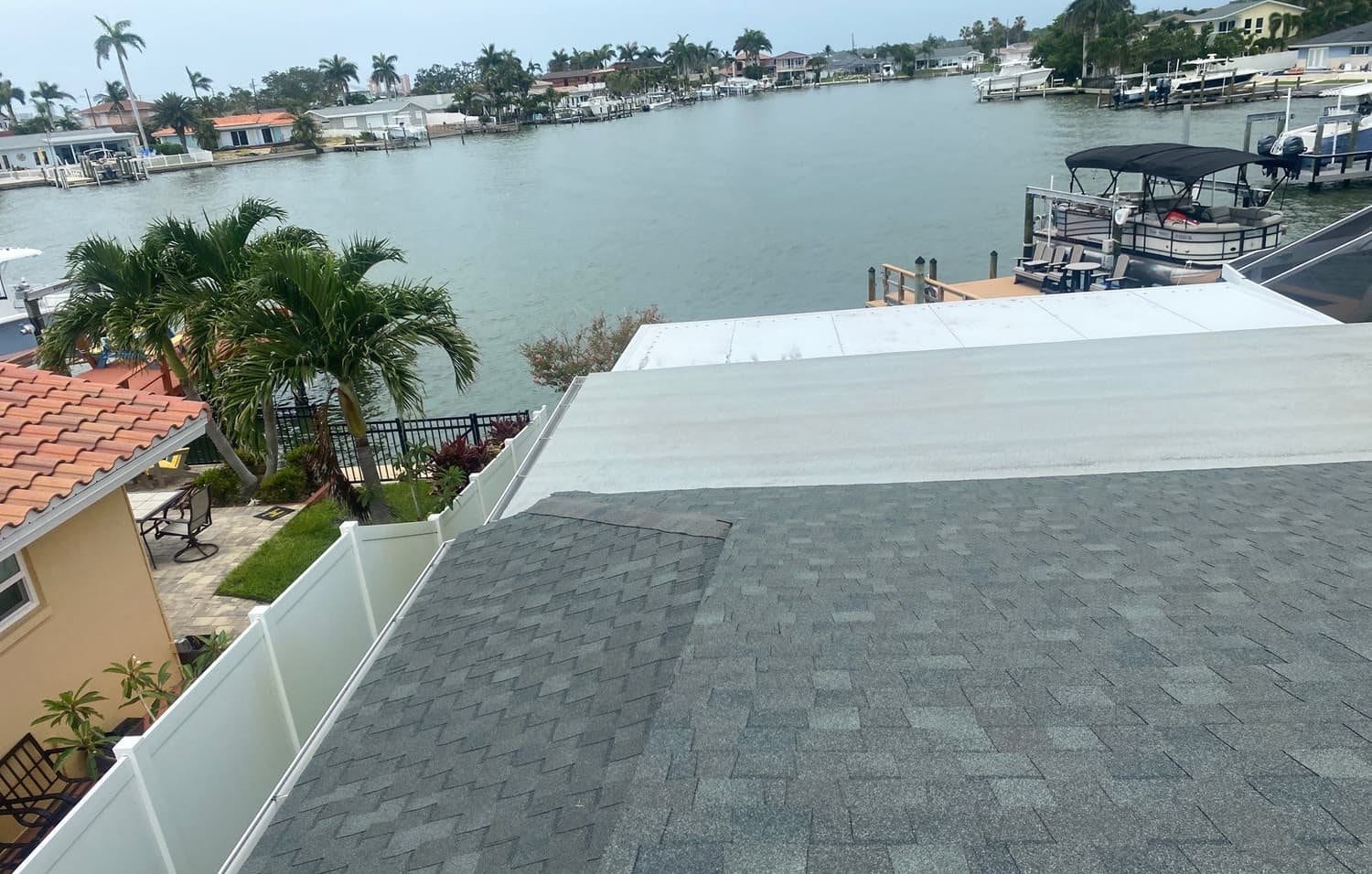 New architectural shingle roof on a Seminole, FL home installed by Integrity Roofing of Florida