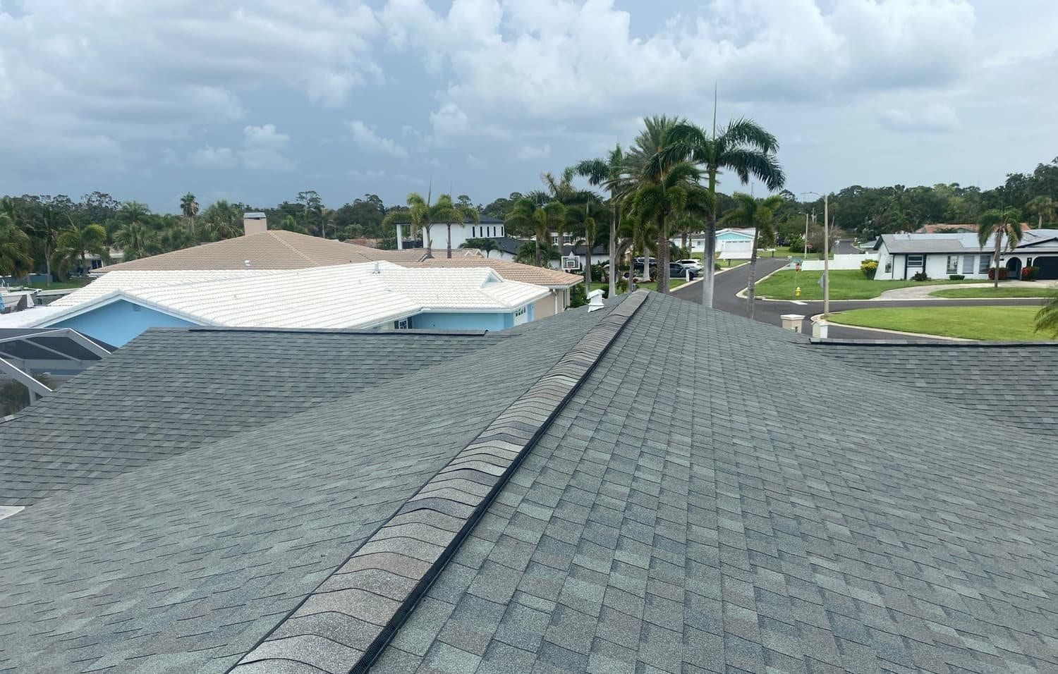 New architectural shingle roof on a Seminole, FL home installed by Integrity Roofing of Florida